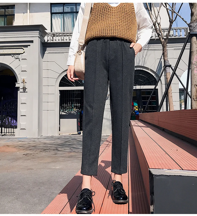 Осенне-зимние шерстяные штаны детские свободные штаны-шаровары в Корейском