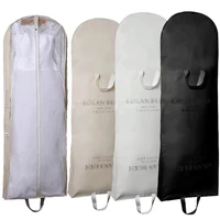 180cm dustproof non woven bridal dress gown protection cover wedding dress garment bag storage bags white beige black print logo