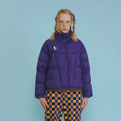 purple Модное Фиолетовое Женское хлопковое пальто в консервативном стиле, двухстороннее пальто в клетку со стоячим воротником и капюшоном, Женское зимнее теплое плотное пальто - Цвет: purple