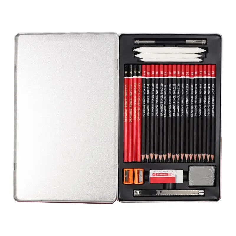Набор для рисования карандашом 30 шт./компл. 2H HB 2B 3B 3H 4B 5B 6B 8B 10B Art Supply|Простые