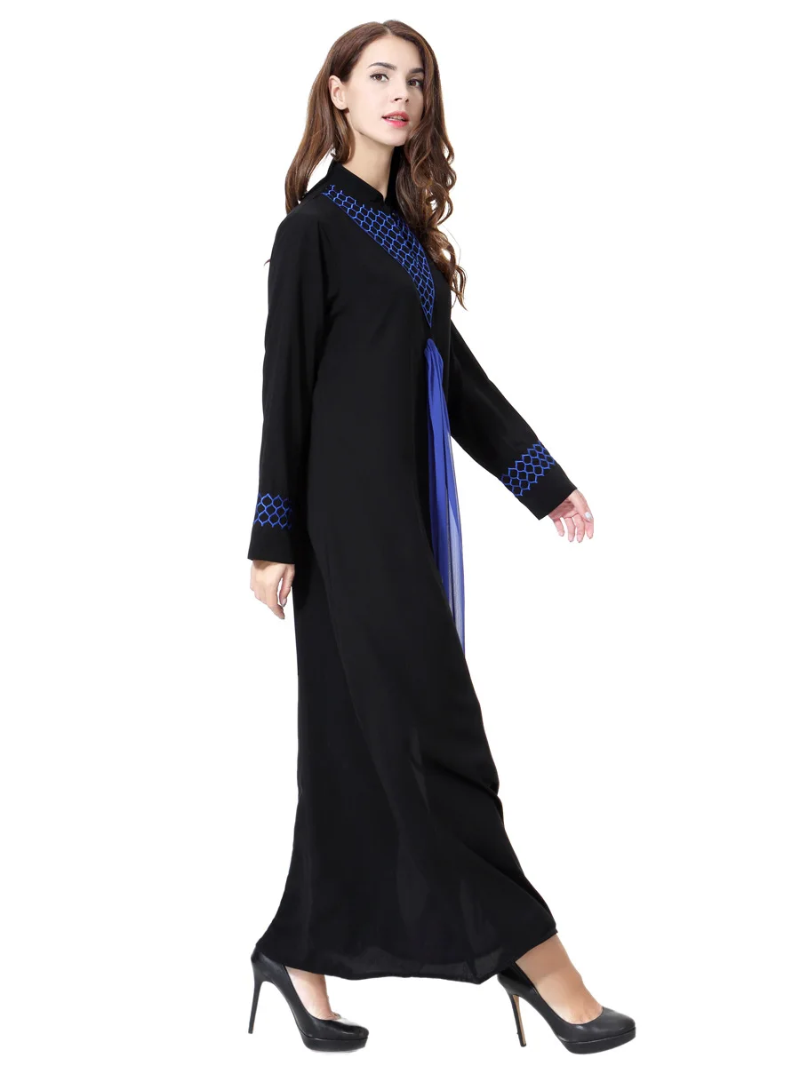 Abaya Дубай женские мусульманские платья модные длинные макси платье Двухслойное