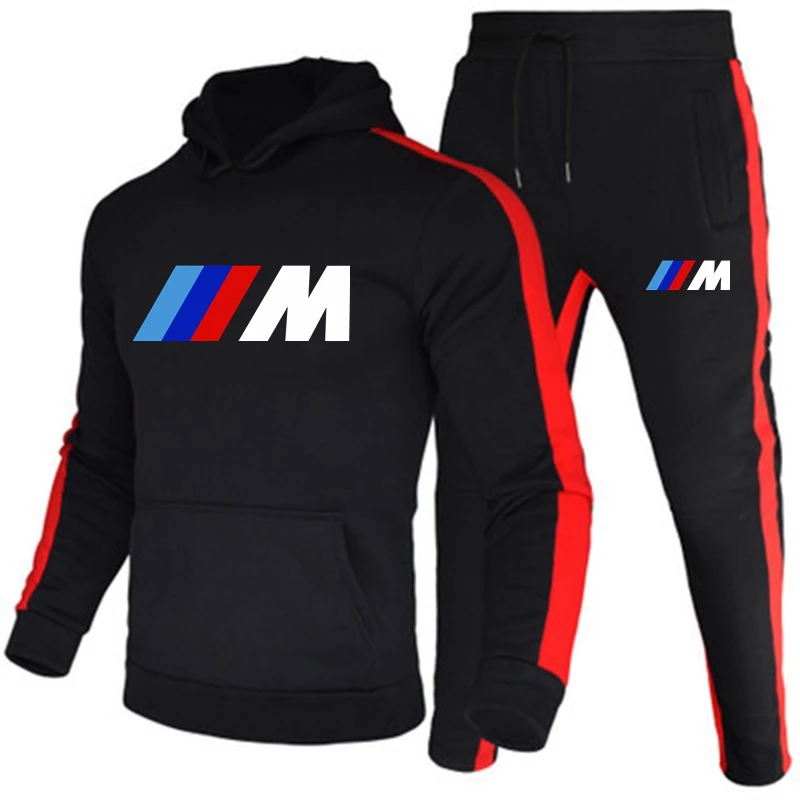 

2-piece hooded sweater sets, men's sports jacket and pants with hood, pants and sweatshirt, bmw m, men's casual clothes