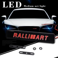 2020 new styling car diy front grille badge emblem led light for mitsubishi ralliart lancer 9 10 asx outlander car accessories