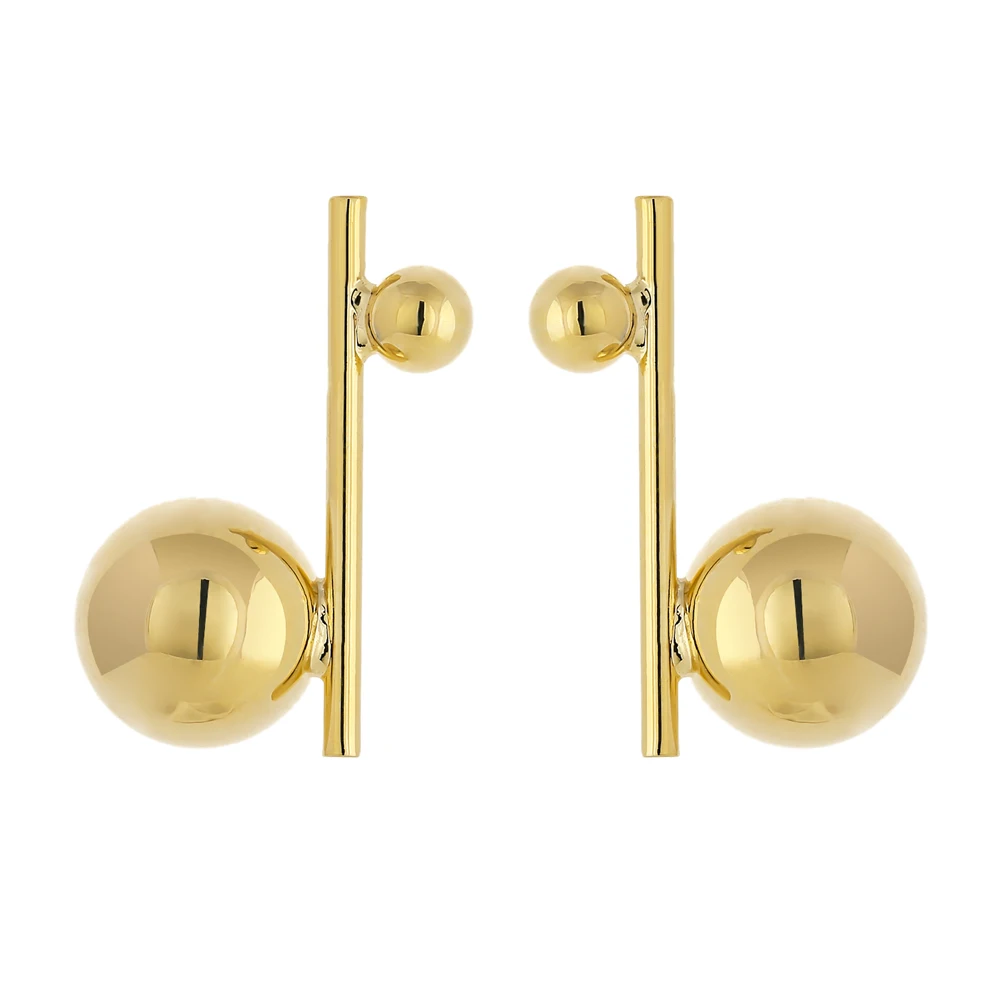 Yhpup модные классические латунные круглые геометрические серьги-гвоздики