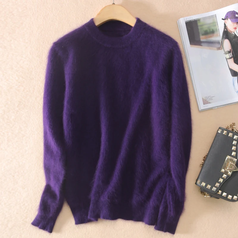 2019 женский свитер Осень зима супер теплый чистый норковый кашемир мягкий