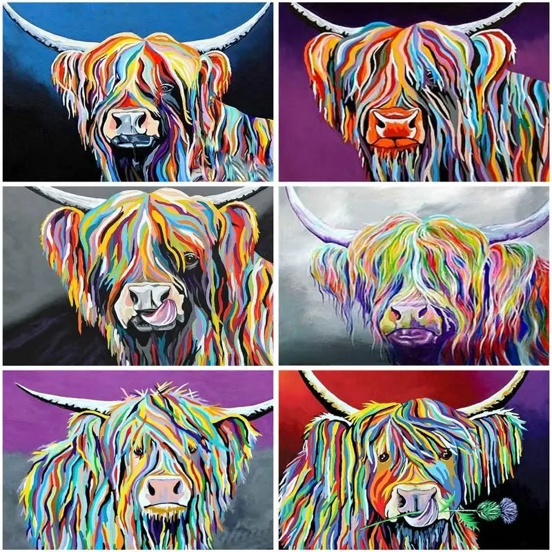 

CHENISTORY Oil Painting By Number Color Yak Animal Handpainted Paintings Gift Diy Pictures By Numbers Drawing On Canvas Home Dec