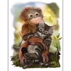 Наборы для вышивки крестиком, холст, точная печать, обезьяна, с изображением кота, 40x50 см, наборы для вышивки для рукоделия