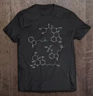 Психоделические молекулы Lsd Dmt Thc наркотики психологот забавная Мужская футболка ностальгия Летние повседневные мультфильмы