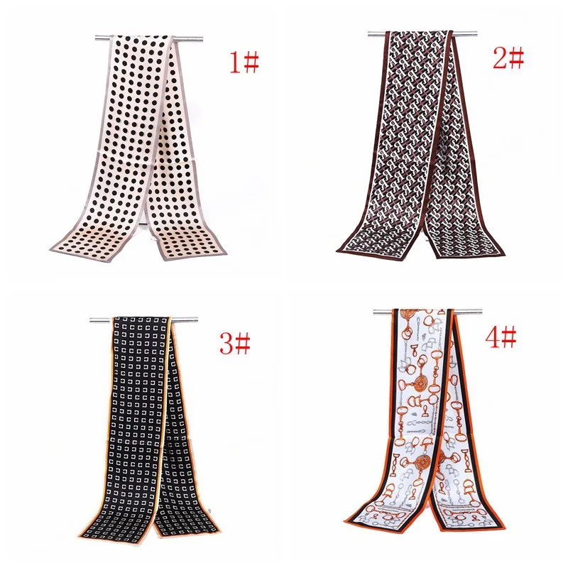 

12mm Women 100% Silk Scarf Foulard Luxury Soft Soomth Touching 15*150cm Neckerchief Female All-match Narrow Scarf Office women