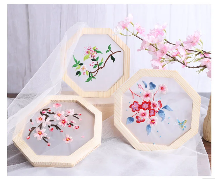 Китайские цветы вышивка набор с деревянной рамкой DIY Вышивка крестиком набор ручной работы ремесло вышитая картина Материал Пакет