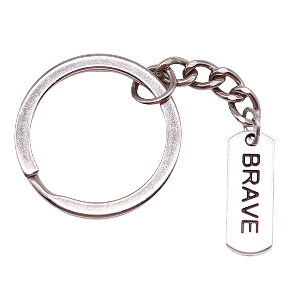 

1 Piece Jewelry Car Key Chain Party Gift Keychains 21x8mm Brave Tag Charms Key Rings