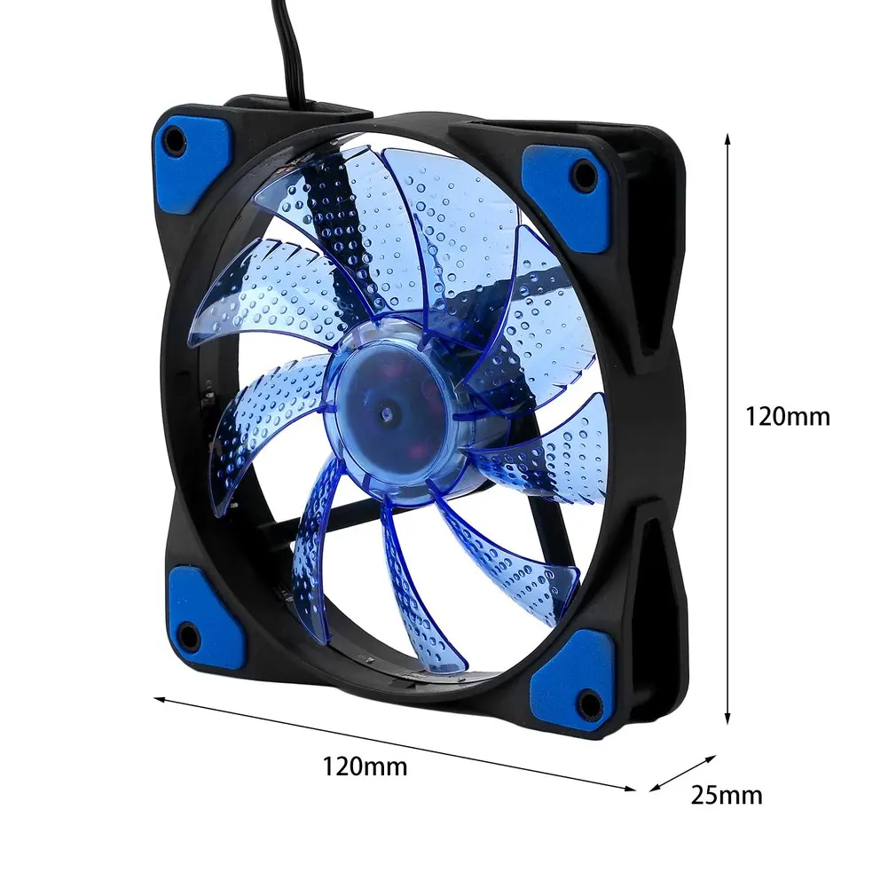 

120mm pc computer fan 15 Lights LED Cooler Cooling Fan Plastic 12V DC 4P 3P 120*120*25mm Easy Installed Fan Colorful Computer