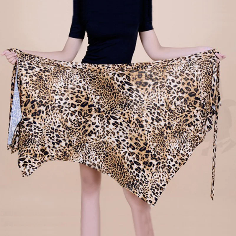 Женские юбки для латиноамериканских танцев юбка с леопардовым принтом