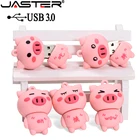 USB-флеш-накопитель JASTER в виде симпатичной розовой свиньи, USB 3,0, 4 ГБ, 8 ГБ, 16 ГБ, 32 ГБ, 64 ГБ, USB-накопитель, креативные подарки, U-флешка