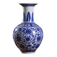50cm floor vase ingdezhen blue and white ceramic vase ornaments hand painted flower pattern antique porcelain living decor