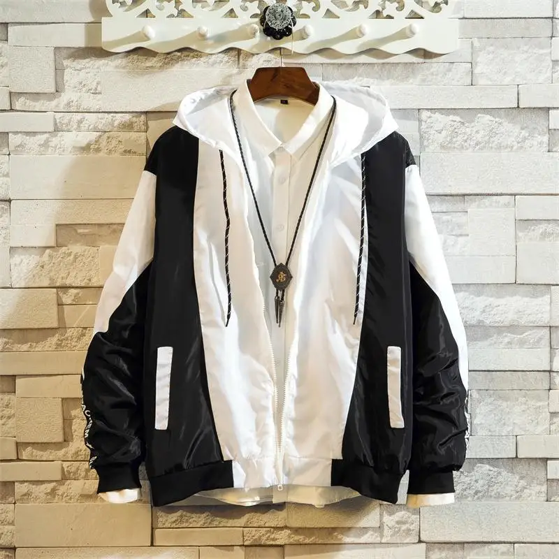 

Men's bomber Jacket Colorblock Jacket Fashion Sportswear Casual Jacket Men's Hip Hop Street Suit 2020 New Hooded Jacket