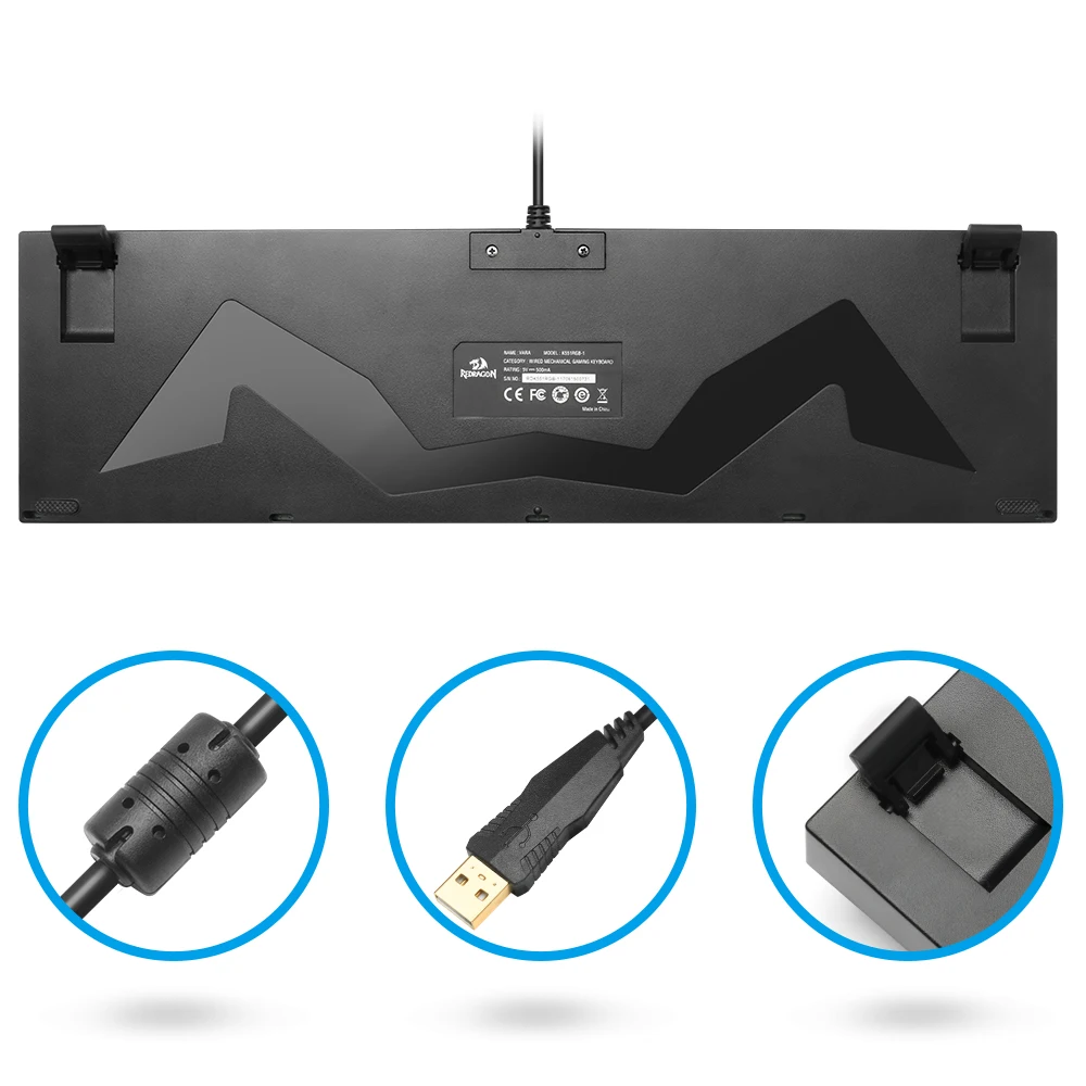 Redragon Mitra K551 USB Механическая игровая клавиатура синий переключатель DIY 104 ключ с