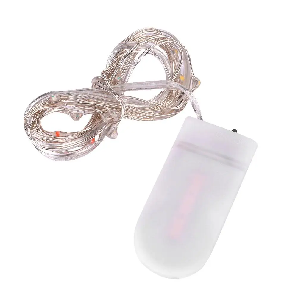 

2M LED Fairy Garland Wedding Outdoor LED String Lights 20 Leds Fairy Led String Lights Copper Wire Button Battery Operated Room