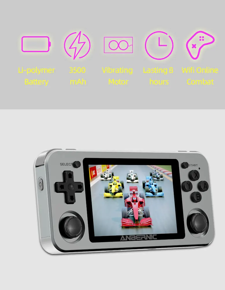 portátil console rg351 handheld jogador