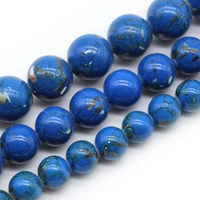 dark blue shell turquoises stone round loose spacer beads for jewelry making diy bracelet necklace 4 6 8 10 12mm 15 wholesale