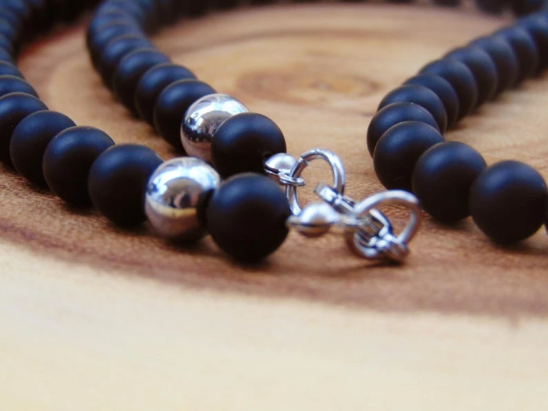 Простое модное матовое ожерелье из бисера для мужчин 2020 классическое ручной