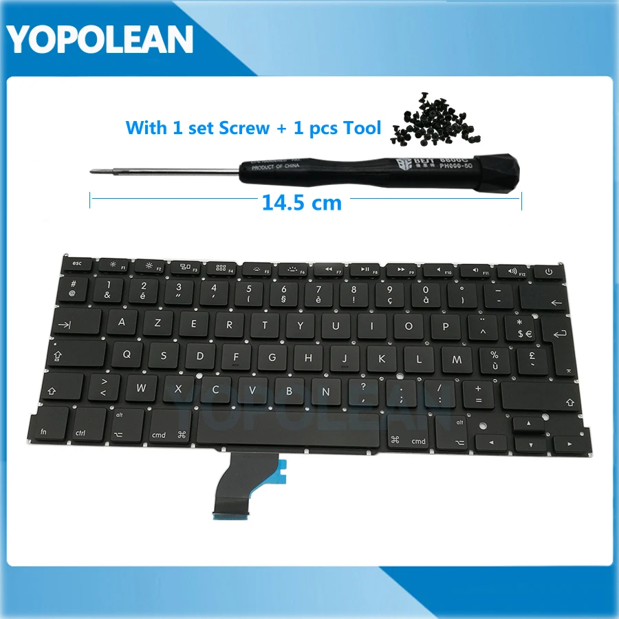 Новая Французская клавиатура AZERTY для Macbook Pro Retina 13 дюймов A1502 2013 20014 2015 с бесплатным