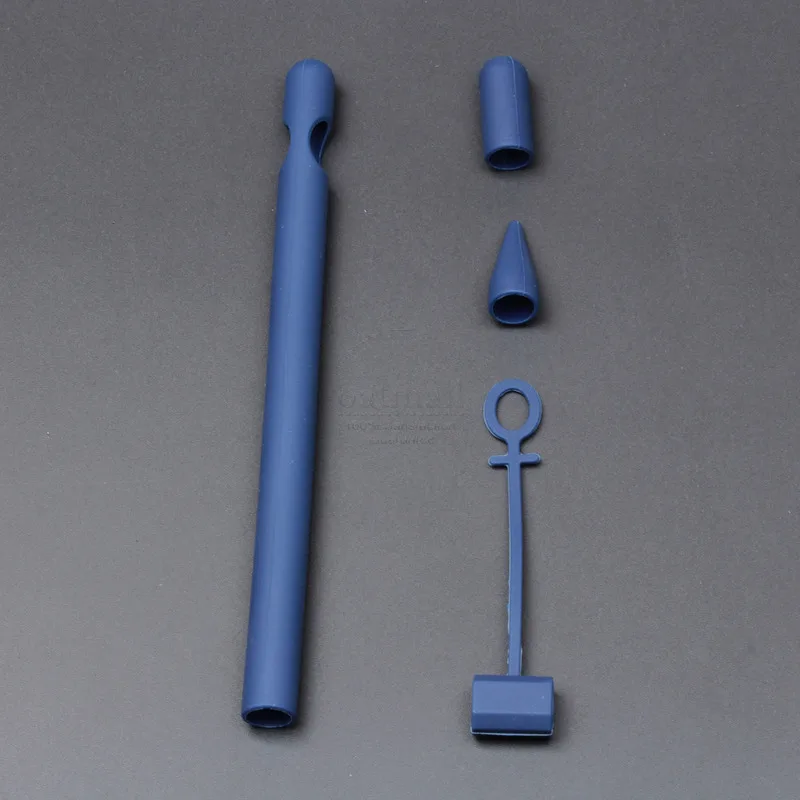 Deep Blue 4в1 Мягкий силиконовый чехол для Apple Pencil, Кабель-адаптер, крышка, анти-потеря, ремешок, держатель, карандаш, наконечник, чехол для iPad, планшета, стилус, набор - Цвета: Deep Blue