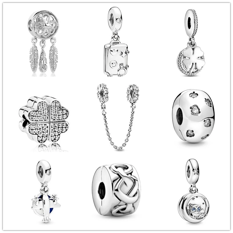 Подходит к оригиналу Pandora браслет с шармами 925 пробы серебро белый циркон