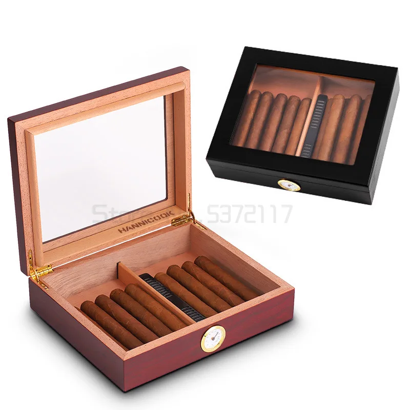 

Cedar Wood Cigar Box Travel Cigar Humidor Box Portable Cigar Case Humidifier Hygrometer Cigar Humidor Sigaren Storage Box