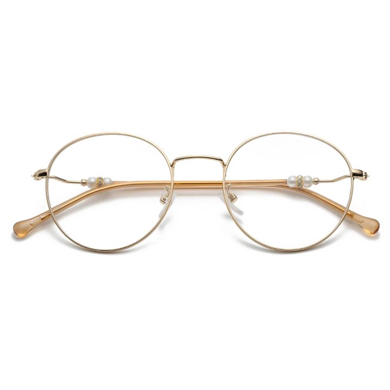 Мужские Ретро Круглые Женские очки модная жемчужная оправа оптическая от