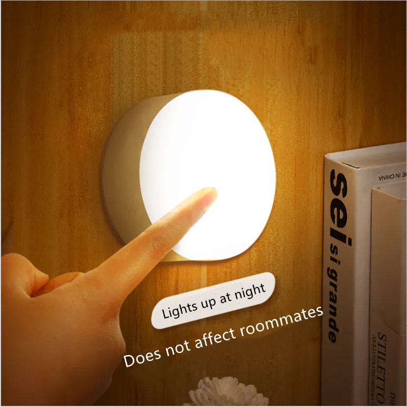 

Lithium battery rechargeable LED energy-saving night light dormitory bedroom bedside bathroom eye protection usb night light