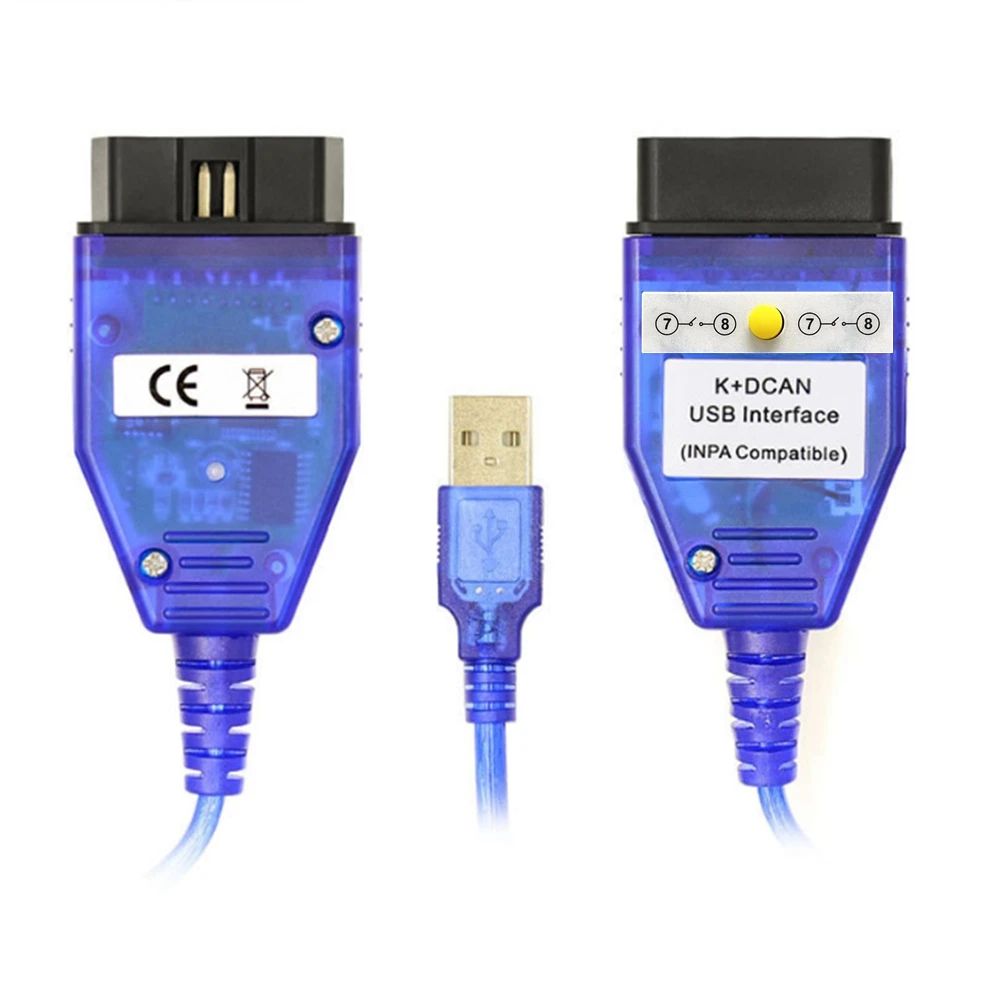 Новый корпус с кнопкой для BMW INPA K DCAN FTDI Chip OBD2 USB диагностический интерфейс + новый