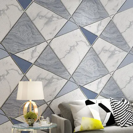 

PASOTA Marble Living Room TV Background Wall Paper 3D Wall Painting Modern Simple Light luxury 5D Non-woven Wall Paper Roll