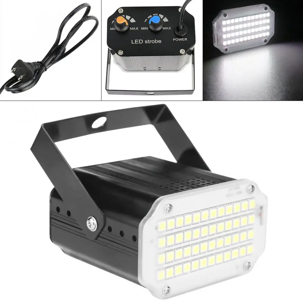 

48 LED 12W Stage Effect Light Flashing White Light Remote Sound Activated Disco Lights for Festival Parties/Christmas/Wedding