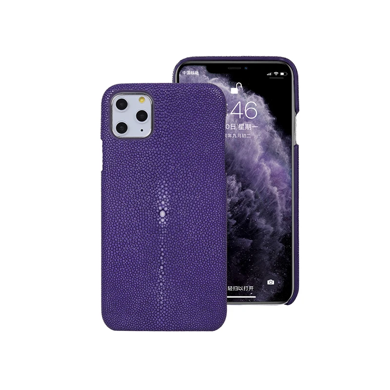 Супер прочный полированный чехол из натуральной кожи для Apple iPhone 11 Pro X XS MAX XR роскошный модный чехол из натуральной кожи - Цвет: Фиолетовый