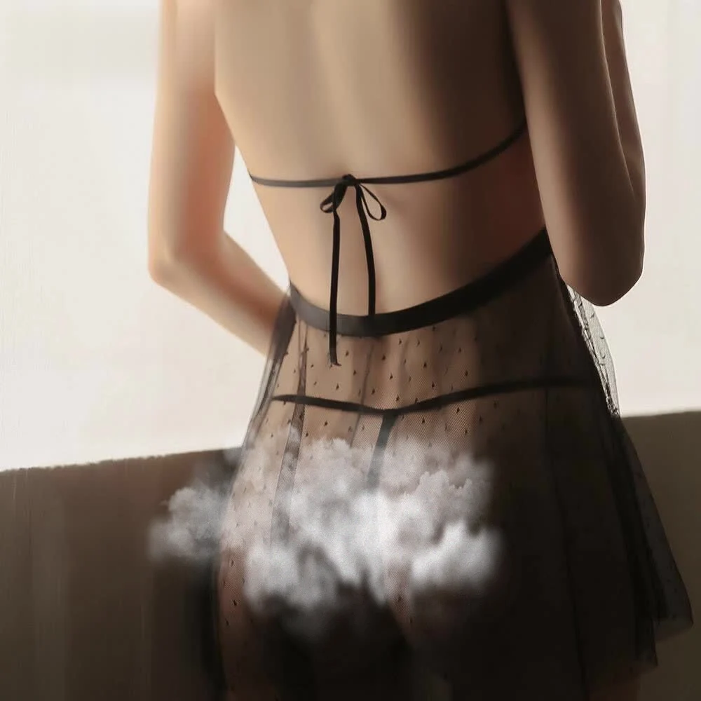 Женская Прозрачная Кружевная одежда для сна сетчатая кружевная прозрачная с