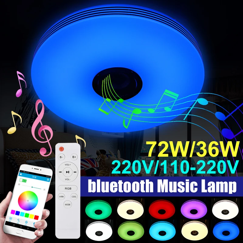 

Modern LED Ceiling Lights with Dimmable RGB bluetooth Music for Livingroom 36/72W APP Control Remote Control Lamp 110V/220V