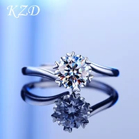 s925 sterling silver moissanite ring ins fashion twisted arm snowflake diamond female ring