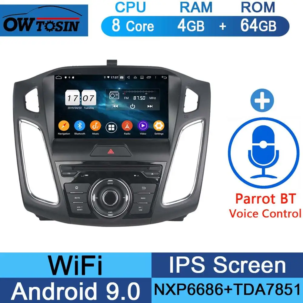 64G Parrot BT " ips 1920*1080 8 ядерный 4G+ 64G Android 9,0 автомобильный dvd-плеер для Ford Focus 2012 2013 DSP радио gps Parrot BT - Цвет: 64G Parrot BT
