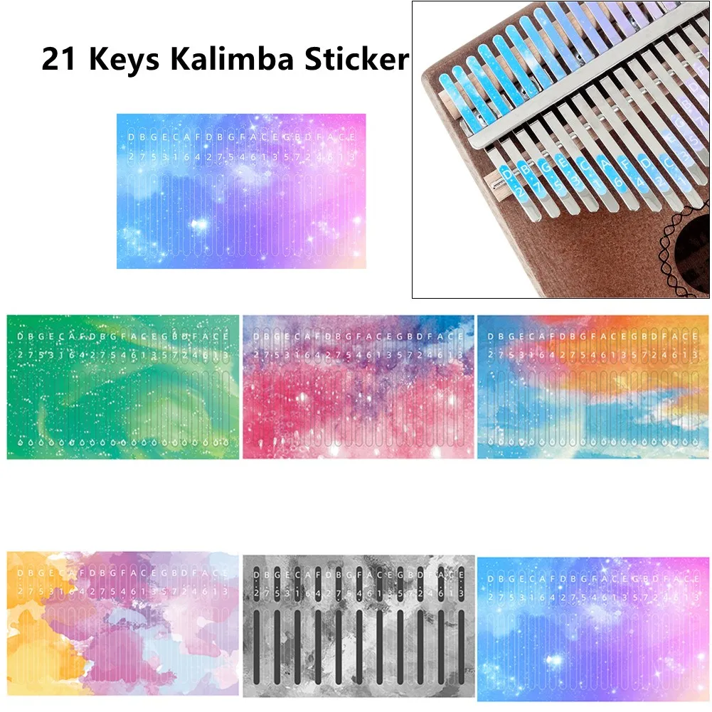 

21 Keys Kalimba Scale Thumb Piano Note Sticker Parts Accessories Learner Tools Sticker Percussion For Learner Musical Instrument