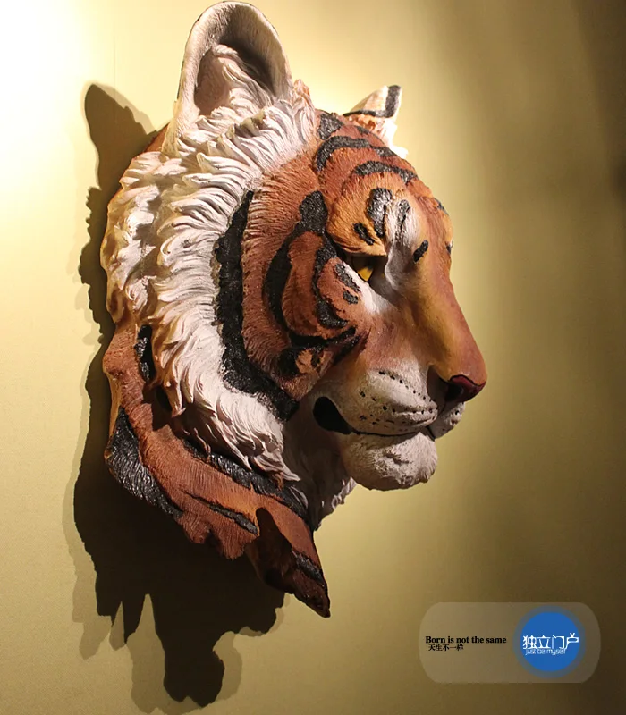 Имитация головы тигра из смолы настенное украшение бар клуб магазин одежды Ktv