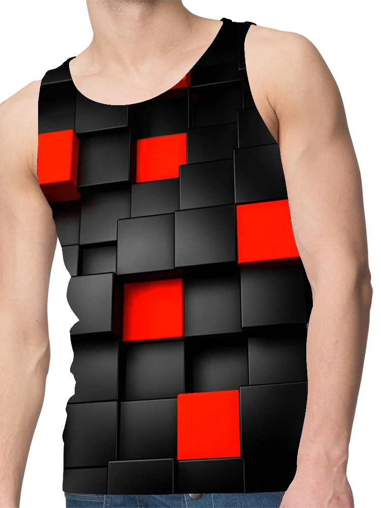 UNEY квадратный топ на бретелях с принтом для мужчин радужные квадратные топы