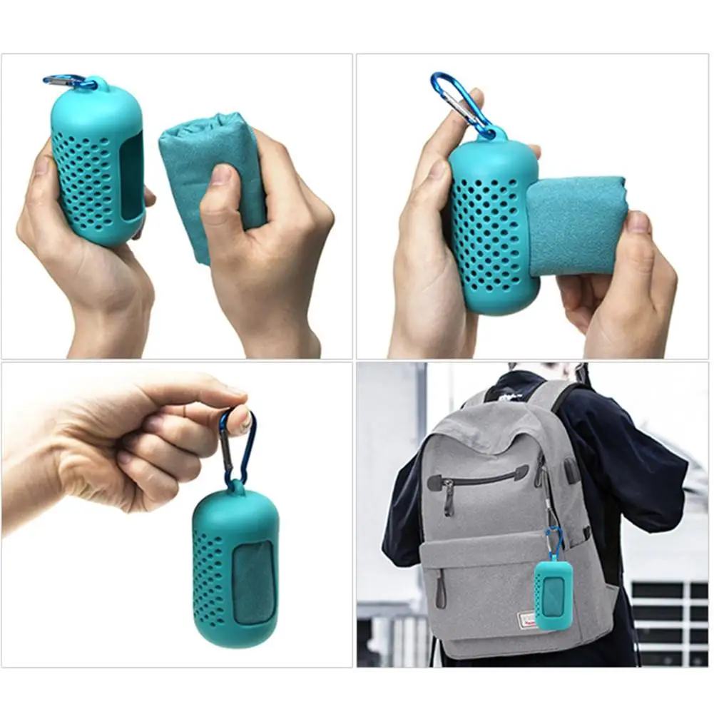 Быстрая Сушка микрофибры Полотенца силиконовый чехол для хранения Идеальный