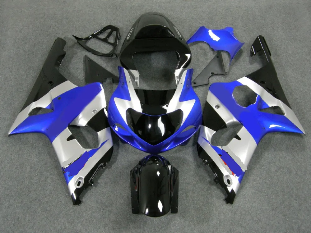Пользовательские обтекатель комплект для SUZUKI GSXR1000 K2 00 01 02 GSXR 1000 2000 2001 2002 ABS серебро