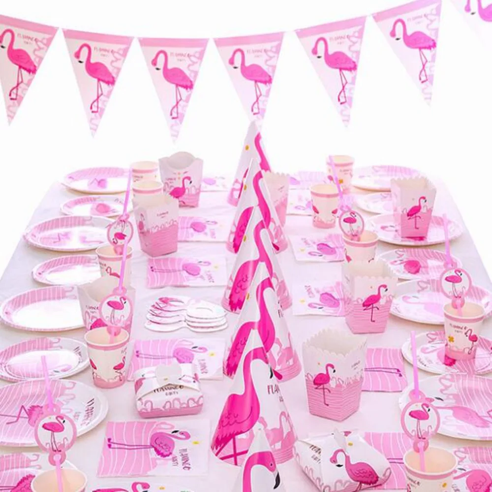 

Disposable Party Tableware Disposable Tableware Disposable Plates Cups Tablecloth Flamingo Theme Party Summer Party Supplies