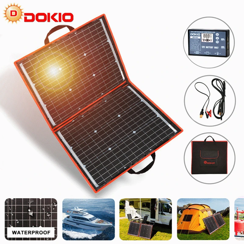 

Dokio 18V 80W Flexible Foldble Mono Solar Panel Outdoor Portable Solar Panel For Travel&Boat&RV High Quality Solar Panel China