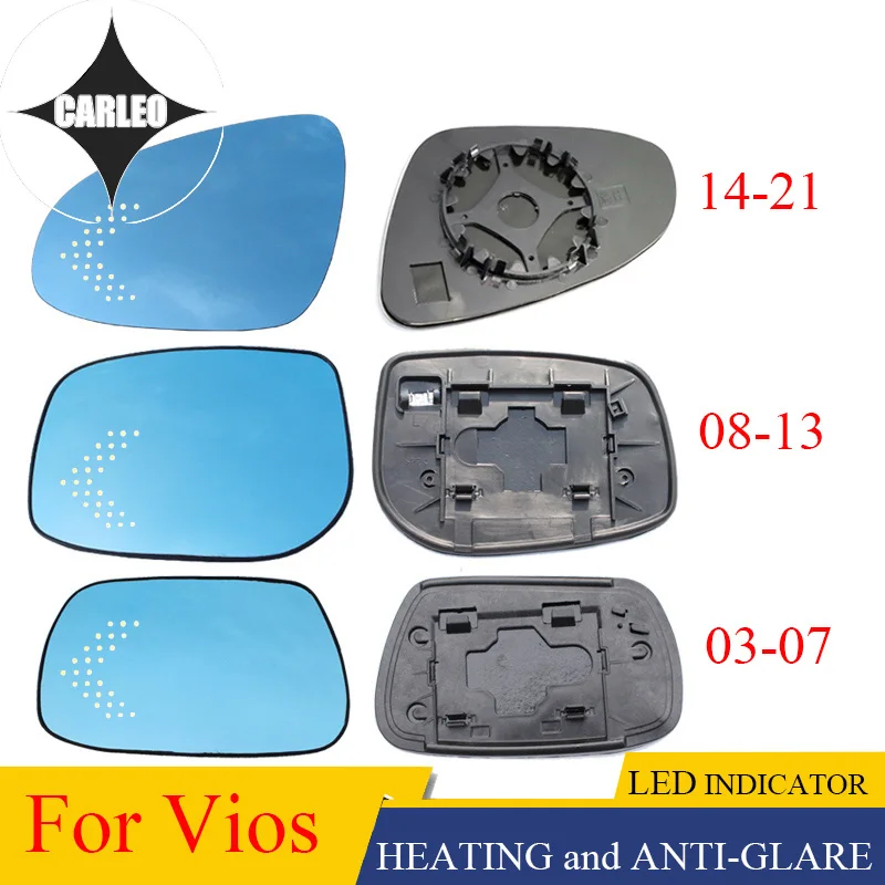 Боковые зеркала автомобиля зеркало заднего вида объектив для Toyota Vios 2003-2021 Синий HD