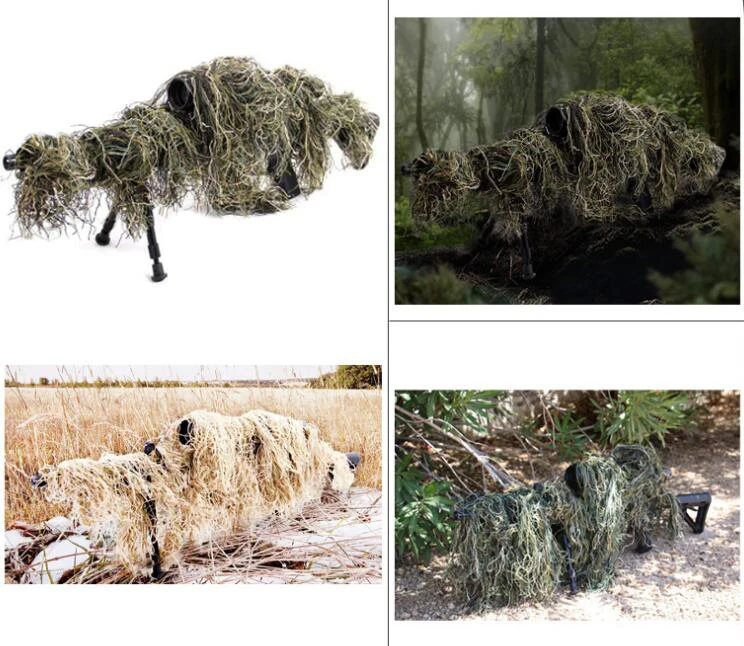 Hunting Rifle Wrap rope 3D Ghillie Suits Gun Cover For camouflage Yowie Sniper Paintball hunting clothing Camo | Спорт и развлечения