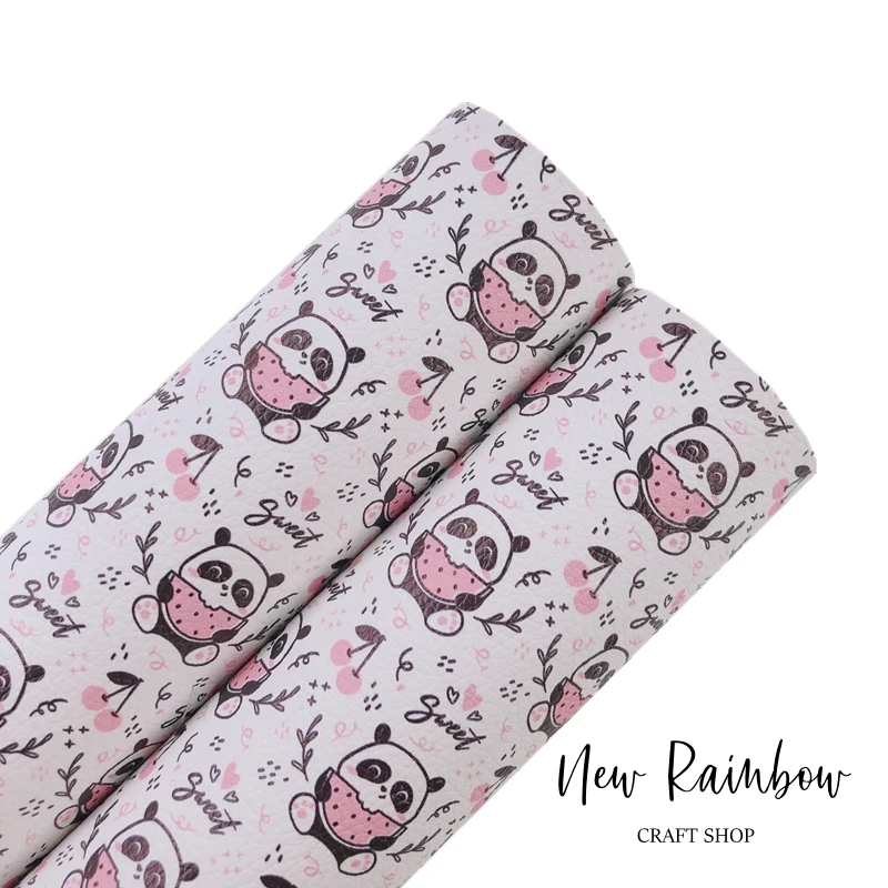 Искусственная кожа 30 х13 см в рулоне с изображением панды для рукоделия лука | Дом