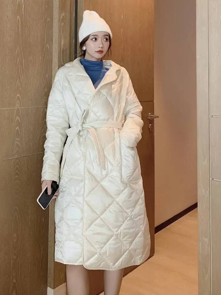 

Парка женская зимняя, легкая, оверсайз, на шнуровке, теплая, длинная, 2020